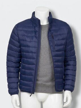 $126 Club Room Men's Blue Down Packable Quilted Puffer Jacket Size Medium